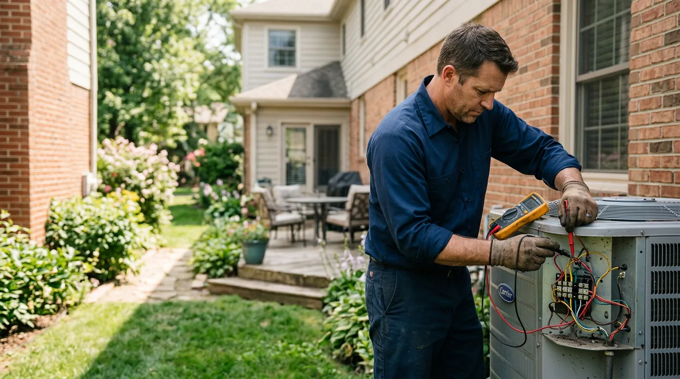HVAC technician working near Bloomington, NE